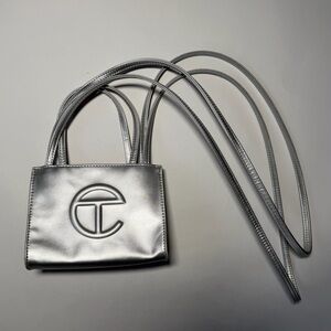 Telfar Metallic Silver Mini Bag